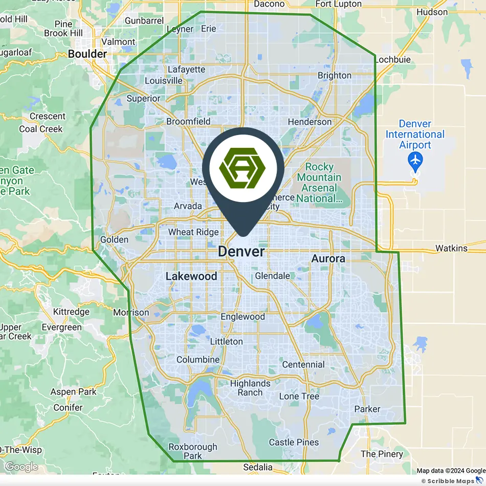 Advantage Pest Management Service Area Map Denver, CO